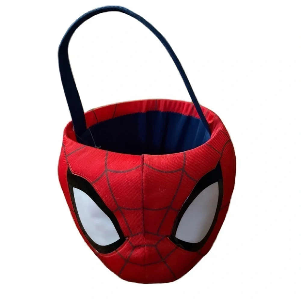Spider-Man Plush Basket Bin Easter Halloween Red Handle Kids